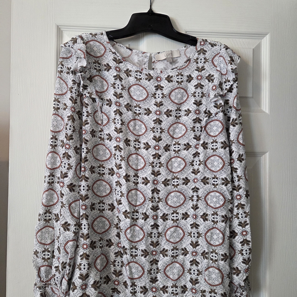 LOFT Multicolor Patterned Blouse